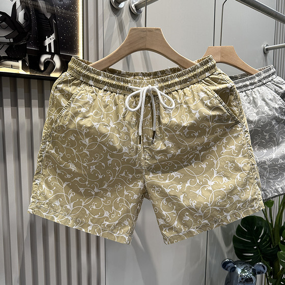 
Bear printed shorts men's casual loose five-quarter pants sports shorts 2025 new summer thin medium pants