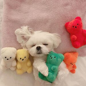 
Ins Wind Bear Gummy Candy Dog Toys Hidden Food Pets Voice Relieve Moment Paper Toys BB Calling Cat Plush Toys
