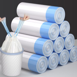 Drawstring Garbage Bags, Household Portable Kitchen Thickened Large Size, Student Dormitory Self-Sealing Extra Thick Plastic Bags
