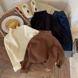 
Children's half-turtleneck sweater 2026 autumn and winter new style versatile stretch bottoming shirt for boys and girls, baby knitted sweater trendy