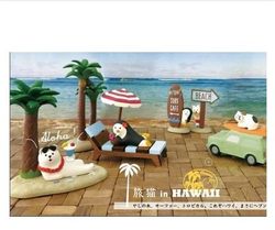 Japanese-Style Cat Zakka Summer Three-Haired Cat, White Bear, Penguin Figurines, Summer Beach Scene Photo Props