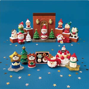 Japanese -style cat Zakka Star Star Star Meteor Ginger Cake Man Christmas Santa Santa resin decoration
