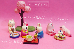 Japanese-Style Zakka Japanese-Style Rabbit and Pink Pig Desktop Decorations Home Cherry Blossom Small Ornaments