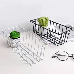 Grid Small Hanging Basket Wrought Iron Wall Rack Bathroom Wall-Mounted Storage Shelf Kitchen Storage Rack