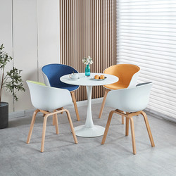 Modern Nordic Style Casual Home Light Luxury Office Meeting Milk Tea Shop Solid Wood Backrest Chair