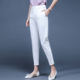 White pants for women's spring and summer 2025 new Harlan cropped pants loose and versatile to make them look slim and carrot casual pants
