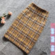 Mao woolen plaid skirt female autumn and winter retro plaid skirt A sub -skirt high -waisted hip straight skirt one -step skirt