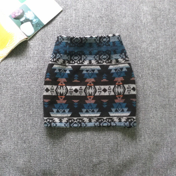 Woolen winter skirt Korean version retro printed hip-cover short skirt one-step skirt autumn and winter new skirt slim bottom skirt