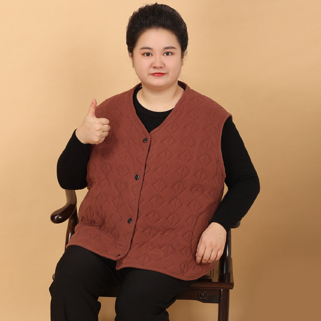 New autumn and winter clothing for mothers, middle-aged and elderly people, plus fat and large size warm vest 200 Jin [Jin equals 0.5 kg] Fat grandma horse clip