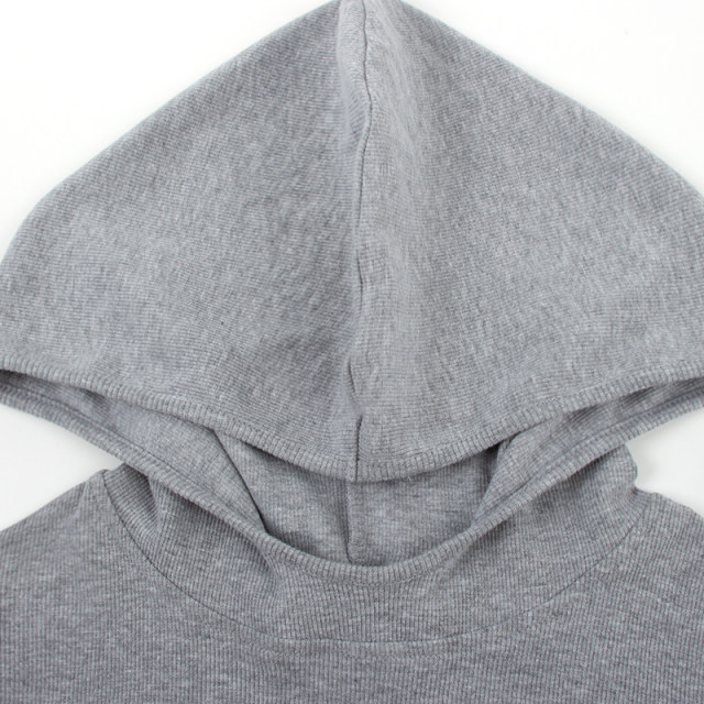 Vintagetang European and American hot girl gray hooded long -sleeved long -sleeved T -shirts are thin in early autumn
