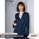 COCOBELLA heavy industry pleated satin elegant stand collar shirt for women new Chinese style two-wear Chinese style shirt SR0045