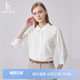 Hazzys Fashion Women's White Loose Cropped Sleeve Shirt Top Women's Casual Summer Shirt Jacket