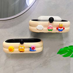 Soap dish wall-mounted drain rack for home use