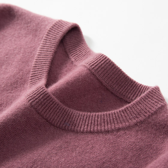 
High-end classic 100 pure kid cashmere sweater men's round neck autumn and winter comfortable warm sweater middle-aged base layer