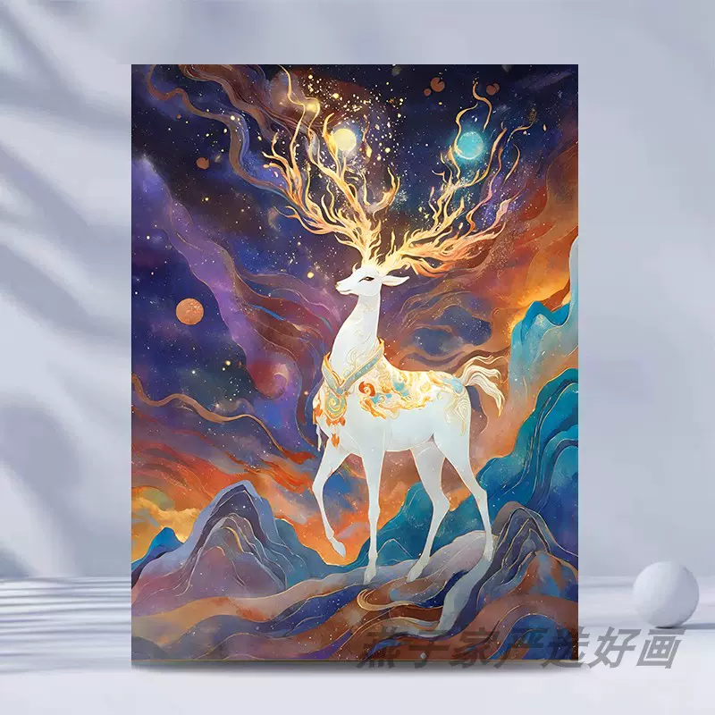 画画填色diy数字油画圣诞节雪景雪人冬天风景解压手绘装饰