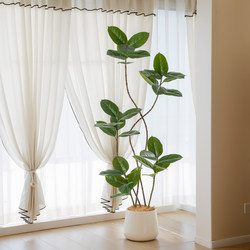 Black Diamond Rubber Tree Large Potted Plant for Living Room, Indoor Large Artificial Green Plant, Fake Flower for Office Balcony