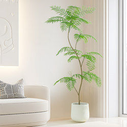 Jacaranda Simulated Green Plant, High-End Luxury Floor-Standing Ornament for Indoor Living Room, Advanced Bionic Artificial Plant Decoration and Landscaping