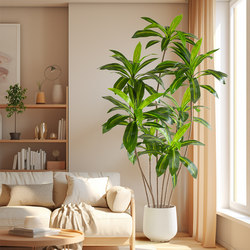 Simulated Green Plants, High-End Light Luxury Brazilian Wood Artificial Plants for Indoor Living Room Decoration, Bionic Floor-Standing Ornaments, Potted Landscaping
