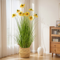 Nordic Style High-End Artificial Green Plants, Sunflowers, Decorative Window Displays, Floor-Standing Ornaments, Landscaping, Simulated Fake Plant Pots