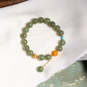 
Natural Hetian jade sapphire original matching single circle bracelet women's jade jasper bracelet jewelry