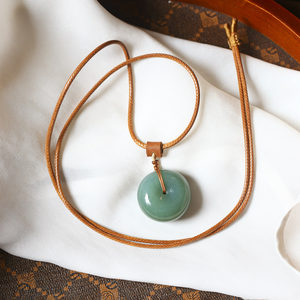 
Boutique natural Hetian jade Xinjiang material Qiemo blue bread buckle pendant men's and women's jade buckle pendant jewelry