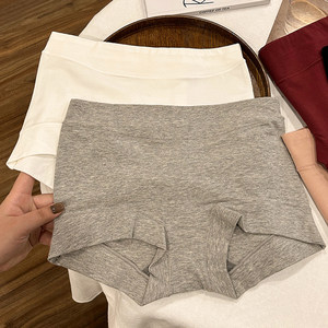 Graphene women's pure cotton underwear, cotton antibacterial medium and high waist boxer pants, markless belly-closing large size fat mm summer
