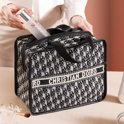 Houndstooth Cosmetic Bag ins Trendy Internet Celebrity Portable Handbag for Women, Large Capacity Makeup Storage Bag, Toiletry Bag