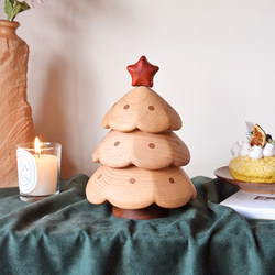 Mountain House | Christmas Tree Storage Box, Solid Wood Desktop Ornament, Creative Gift for Friends and Besties