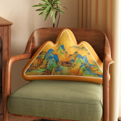 New Chinese-Style Backrest Pillow 2025 New Model for Living Room Sofa, Mountain-Shaped Cushion for Office Chair, Mountain-Shaped Backrest Cushion