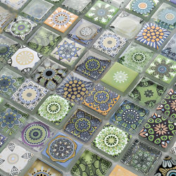 Casual Crystal Glass Inkjet 3D Printed Tile Bathroom Kitchen Background Wall Puzzle Parquet Retro Mosaic