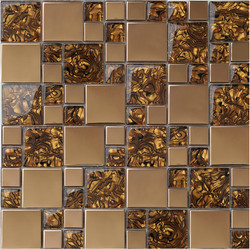 European-Style Stainless Steel Mosaic Crystal Glass Puzzle Background Wall Living Room Home Main Material Bathroom Ktv Tiles