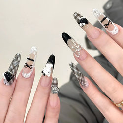 Cool Chinese Style Wearable Nails for Children, 8-Year-Old Boys, Nail Stickers, Student Version, Long Style Wearable Nails, Small Size