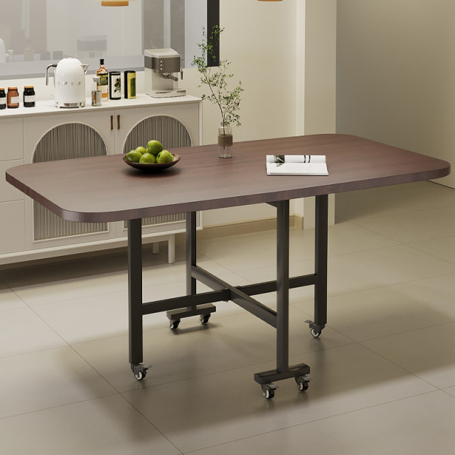 Folding table Small apartment dining table can be folded to eat table rectangular tables, simple rectangular dining tables to move
