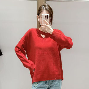 
[Ready Stock] CLOSOUL Designer 25 Winter Designer New V-neck Cross Pullover Cashmere Sweater