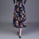 Large size linen retro long skirt dancing skirt for women summer mid-length high waist A-line slim literary A-line skirt