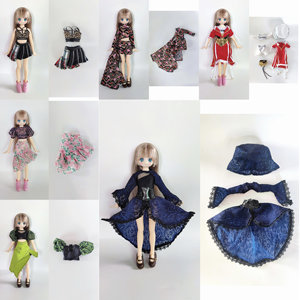 
azone 1/6 points doll xs body doll dress millennial hot girl subculture y2k dress up doll clothes