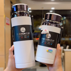 High-End Insulated Cup with Tea Infuser, Large Capacity Student Water Cup, Stylish Portable Tea and Water Separation Cup for Men and Women