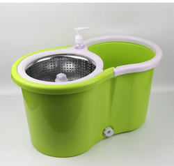 Rotating Mop Single Bucket High-Strength Mop Bucket Body Hand-Pressed Dehydration Floor Mop Stainless Steel Wet and Dry Dual-Use Bucket Accessories