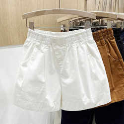 White Elastic Waist Shorts for Women, 2026 Summer New Style, Casual Versatile A-Line Loose Slimming Wide-Leg Shorts, Trendy Hot Pants