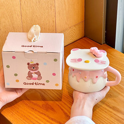 Cute Cartoon Hello Kitty Mug, Ceramic High-Quality Household Water Cup, Birthday Gift for Girls, Souvenir Gift