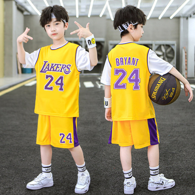 Children's basketball uniform set quick-drying boys' No. 24 short ...