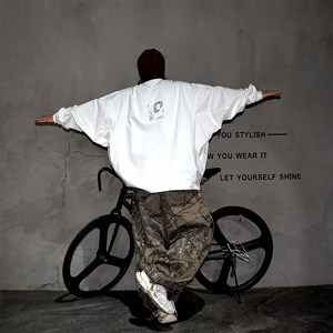 
Oversize off-shoulder bat sleeves heavyweight pure cotton long-sleeved T-shirt men's ceanfit trendy brand handsome wide-edition sweatshirt T