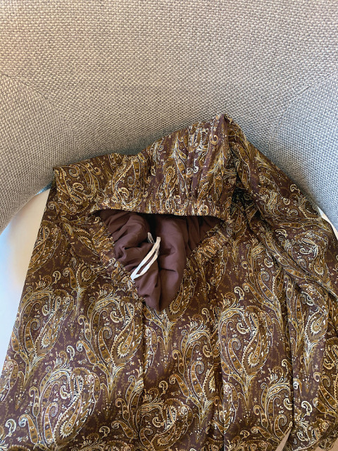 Retro atmosphere full! Brown Paisley skirt for women A-line mid-length umbrella skirt niche printed skirt