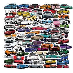 100 Cartoon Jdm Car Waterproof Stickers for Laptops, Electric Vehicles, Guitars, Toys, Mobile Phones, and Refrigerators