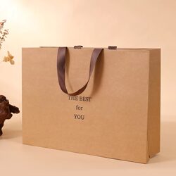 High-End Kraft Paper Bag Handbag, High-End Clothing Store Women's Clothing Spring and Summer Clothing Gift Shopping Packaging Bag
