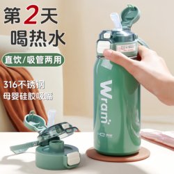 Insulated Cup for Men, Women, and Children with Straw, Large Capacity 316 Stainless Steel Student Water Bottle, Cup for Pregnant Women and Babies