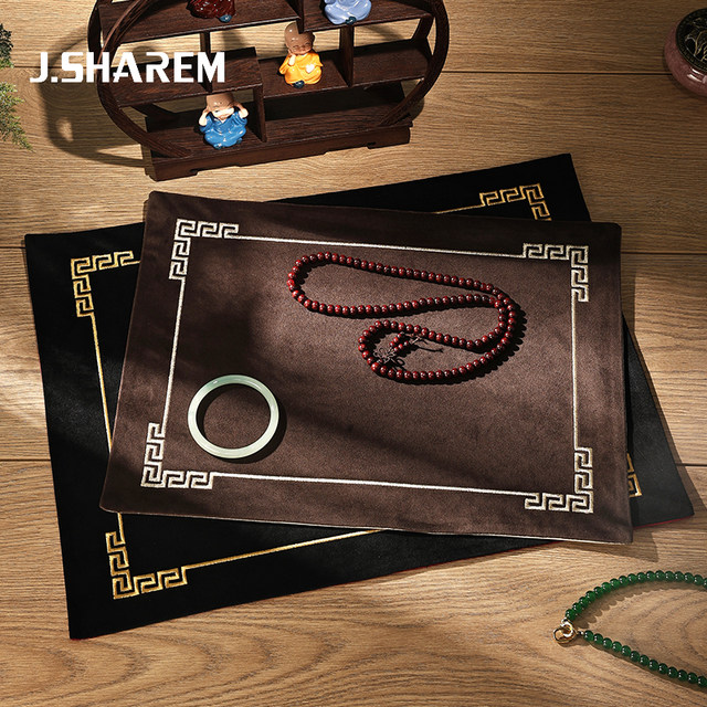 High-end jewelry display cloth jade jade jade sightseeing cloth cultural mat beaded jewelry counter jewelry velvet cloth mat