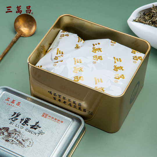 三萬昌「洞庭山碧螺春茶」高級茶葉未開封 三万廠 洞庭碧螺春緑茶 - 2023年 新春摘み - 50g