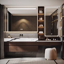 Light Luxury Solid Wood Bathroom Cabinet, Dressing Table, Integrated Cabinet Combination, Large Bathroom Sink, Washbasin, Washbasin