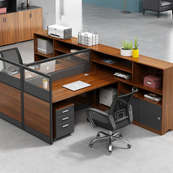 Staff Desk Is Simple and Modern, 4/6-Person Double Screen Staff Cubicle, Office Financial Desk and Chair Set